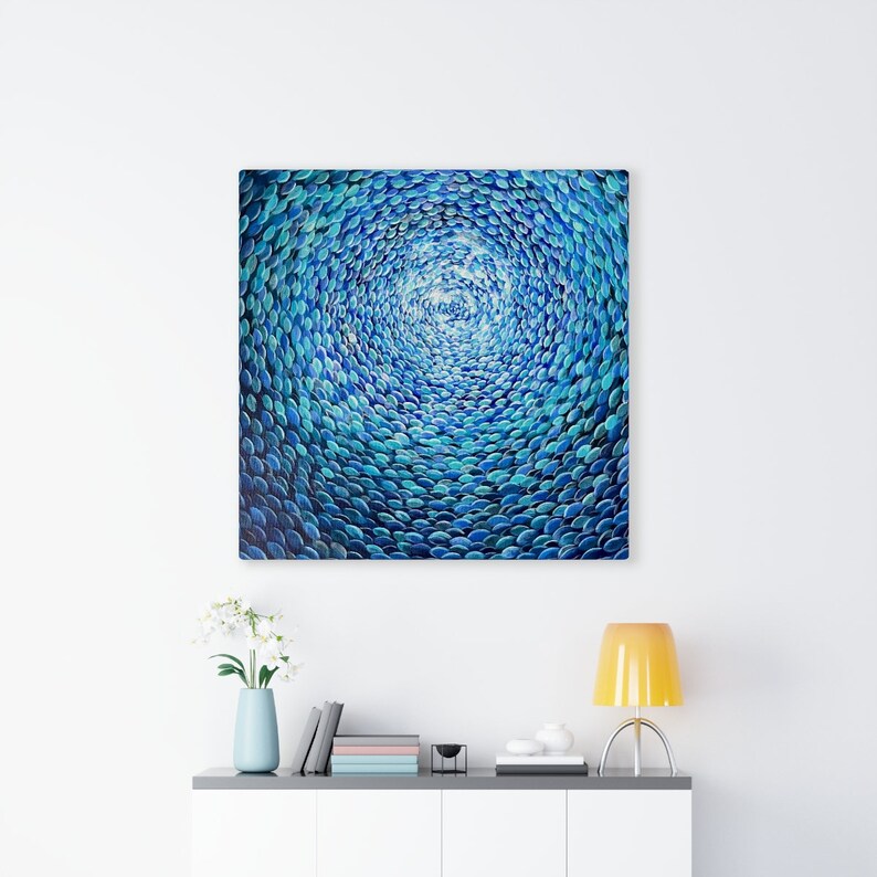 EMERGENCE School of Fish Canvas Print, Flow State Art Ocean Wall Art image 3