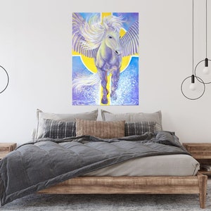 Pegasus Spirit Guide Archival Paper Print, Mystical Mythic Wall Art image 3