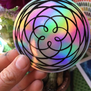 Venus Rose, Kiss of Venus Holographic Sticker, Sacred Geometry image 2