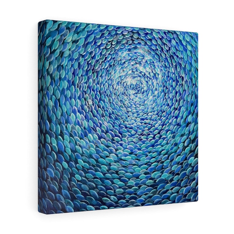 EMERGENCE School of Fish Canvas Print, Flow State Art Ocean Wall Art image 2