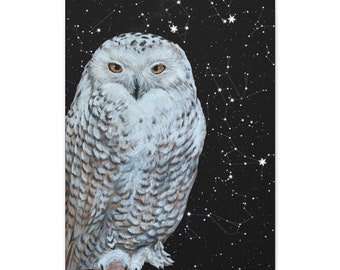 Snowy Owl Canvas Print, Owl Spirit Guide Wall Art