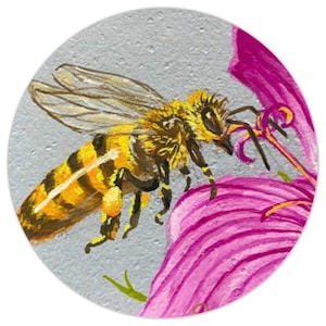 Honeybee Art Sticker: Sacred Pollinator Decal for Journals