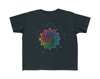 Inspiring Zodiac Constellation Rainbow Butterfly Mandala Kids Tee