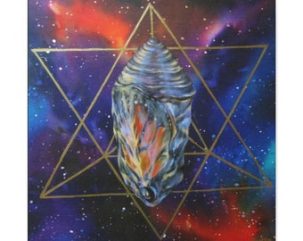 Butterfly's Journey of Metamorphosis Paper Print | Galaxy Chrysalis | Star Tetrahedron