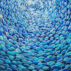 EMERGENCE School of Fish Canvas Print, Flow State Art Ocean Wall Art image 5