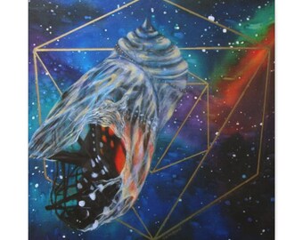 EMERGING Chrysalis Original Artwork | Icosahedron Art | Metamorphosis Sacred Geometry