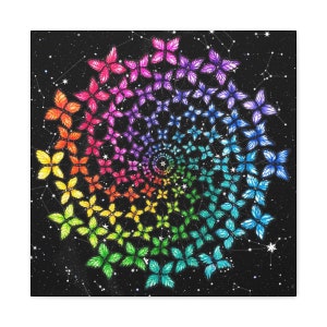 ETÀ DELL'ACQUARIO Stampa su carta Mandala farfalla cosmica