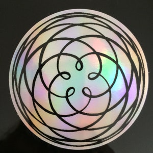 Venus Rose, Kiss of Venus Holographic Sticker, Sacred Geometry image 1