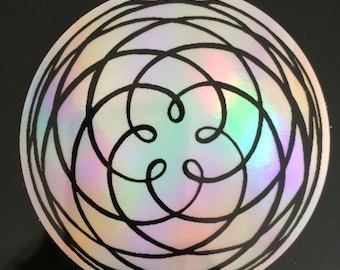 Venus Rose, Kiss of Venus Holographic Sticker, Sacred Geometry