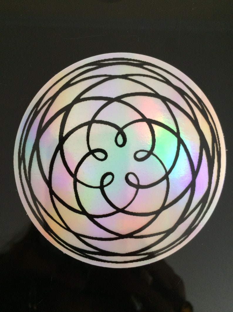 Venus Rose, Kiss of Venus Holographic Sticker, Sacred Geometry image 1