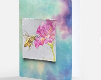 Bee Notecards Set – Blank Botanical Cards with Envelopes, Eco-Friendly Pollinator Stationery, Nature-Inspired Greeting Cards for Gifting