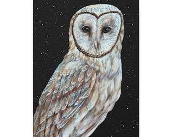 Barn Owl Canvas Print, Owl Wall Art, Nature Inspired Art for Home or Office