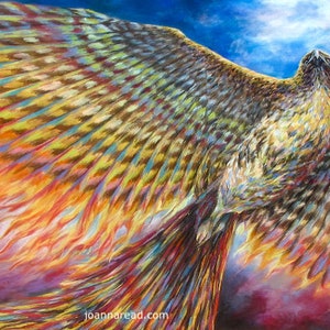 Red Tailed Hawk Turned Phoenix, Rainbow Phoenix, Rebirth and Renewal Symbol image 1