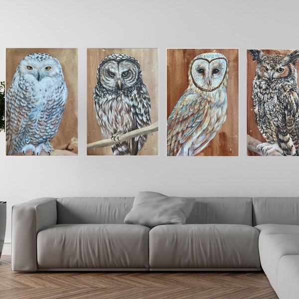 Owl Canvas Painting - Etsy