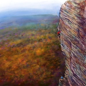 Climbing Art Mountain Art High E Canvas Print, The Gunks Adventure Art image 1