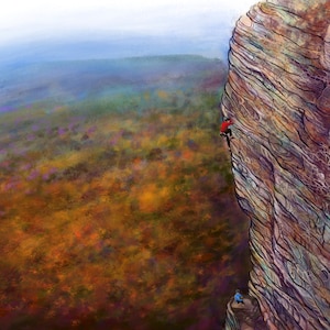 Climbing Art - Mountain Art - High E Canvas Print, The Gunks Adventure Art