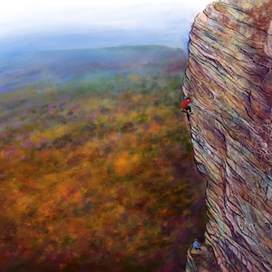 Climbing Art Mountain Art High E Canvas Print, The Gunks Adventure Art image 1