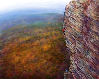 Climbing Art - Mountain Art - High E Canvas Print, The Gunks Adventure Art