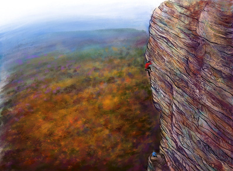 Climbing Art Mountain Art High E Canvas Print, The Gunks Adventure Art image 1