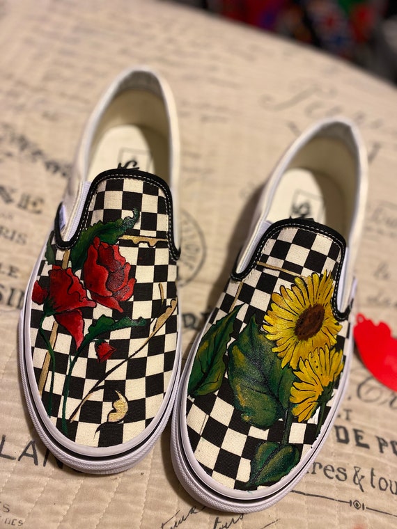 sunflower checkered vans