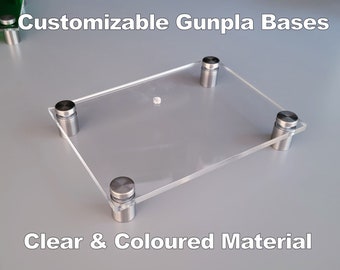 Customizable Acrylic Plamo Base -  Clear Material - Read Description!