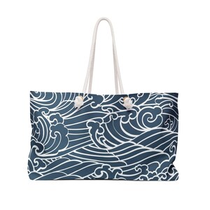 Ocean Waves Weekender Bag | Stylish Travel Tote | Beach Getaway Essentials, Vacation Bag, Summer Bag, Travel Purse, Gym Bag