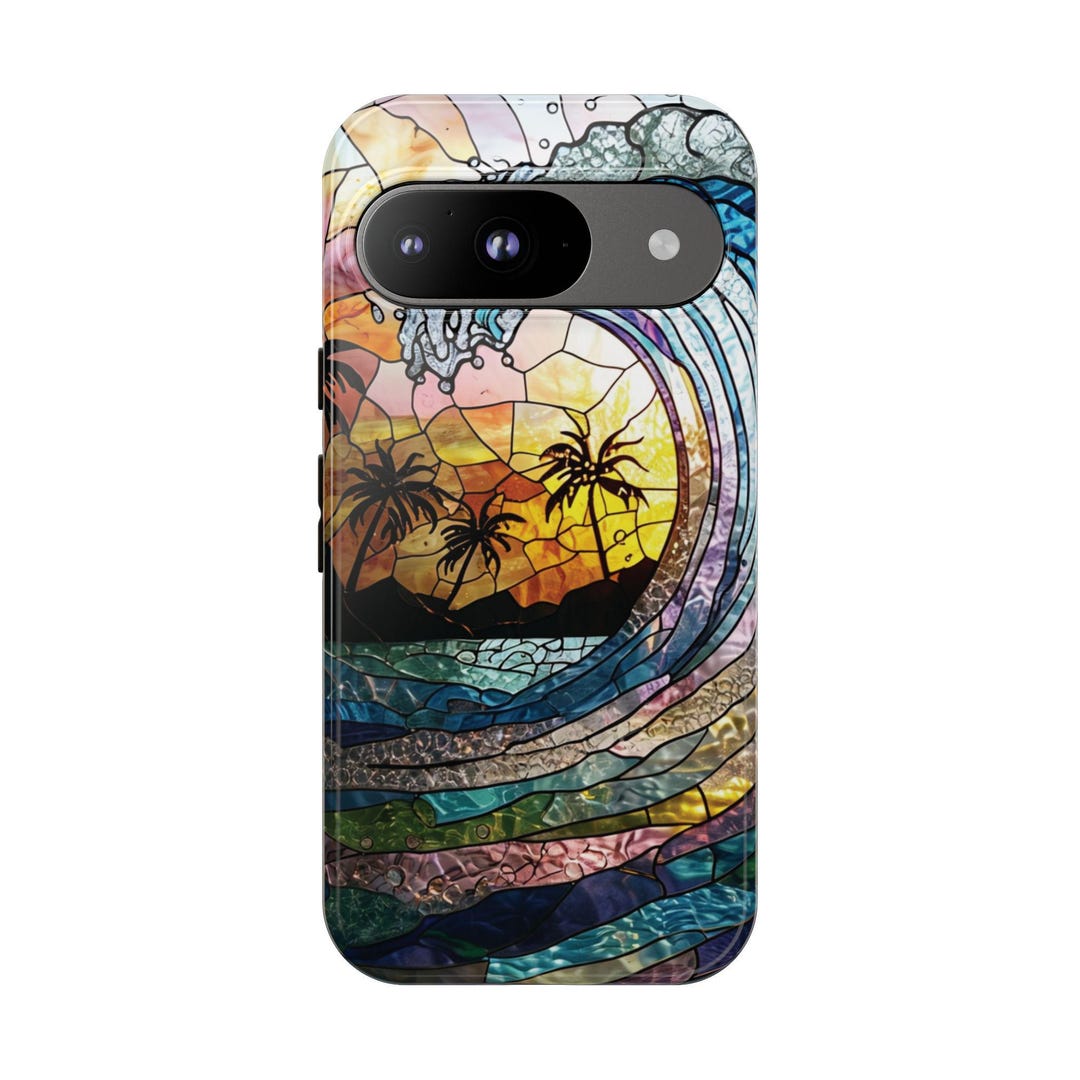 Stained Glass Colorful Wave Android Phone Case - Etsy