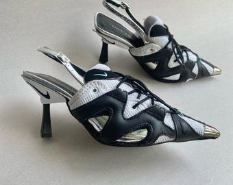 靴 studs ridersboots archive y2k DESTROY Vintage 90s Y2K Leather Chunky Platform Steel Heel
