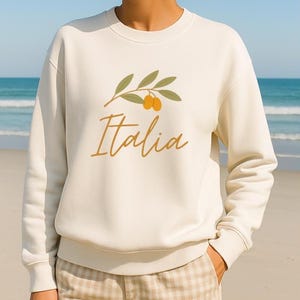 Italy Sweatshirt, Italian Crewneck Pullover, Italia Crewneck, Unisex, Italia Sweatshirt, Amalfi Coast Sweater, Summer Y2K Tomato Girl