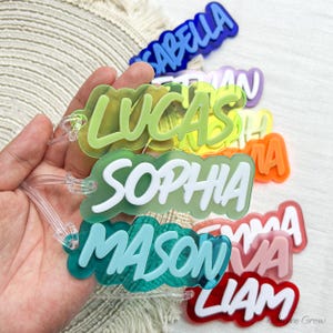 Back To School, Backpack Name Tag, Personalized Acrylic Keychain, Custom Name Keychains, Backpack Name Tag, Name Tag, Lunchbox Name Tag
