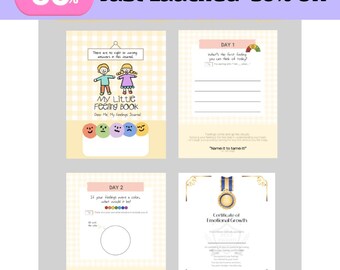 Diario dei sentimenti di 30 giorni per bambini / PDF stampabile sull'apprendimento emotivo / Quaderno di lavoro SEL / Diario emotivo / Quaderno di lavoro sui sentimenti / SEL stampabile