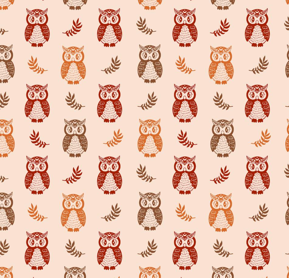 Corlorful Owl Cotton Fabric-Owl Design, Breathable & Fade-Resistant Sold By Half Yard