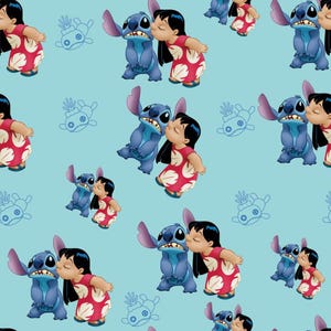 Dr&stitch Lilo 626 Cartoon Cotton Fabric,Soft 100% Cotton for Kids Clothes, DIY Sewing, Quilting,Sold By Half Yard