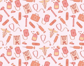 Verpleegkundige en arts medisch hulpmiddel patroon katoen, medische meter 100% katoen voor kinderkleding, doe-het-zelf naaien, quilten, verkocht per halve meter
