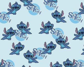 Cute Stitch Cartoon Cotton Fabric ,Soft 100% Cotton for Kids Clothes, DIY Sewing, Quilting,Sold By Half Yard
