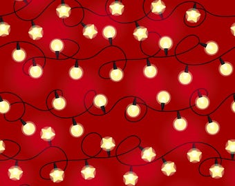 Christmas garland Pattern Cotton Fabric-Soft 100% Cotton for Kids Clothes, DIY Sewing, Quilting,Sold By Half Yard