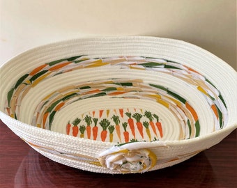 Hand Crafted Rope Bowl - Carrots - Cotton Bowl