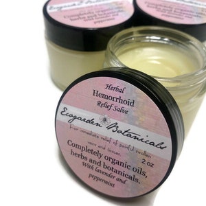 Natural Organic Hemorrhoid Relief Salve - Butt Balm - with Calendula, Yarrow, and Witch Hazel