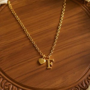 Customized Letter Necklace, Heart Romantic Necklace, Couple Initial Necklace, Letter Keepsake Necklace, Bridesmaid Initial Pendant For Her