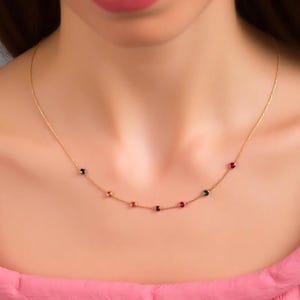 Gold Birthstone Halskette, Personalisieren Birthstone Anhänger, Familie Birthstone Schmuck, Multiple Birthstone Halskette Geschenk für Mutter