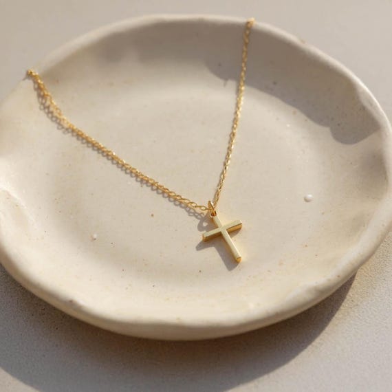 Christian Cross Necklace, Cross Christmas Necklace, Cross Baptism
