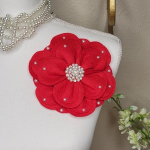 Felt African Violet Brooch: Wool Corsage Pin, Statement Flower