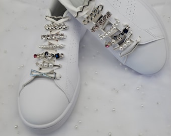 Silver Plated Sneaker Charms, Shoelace Decoration, Lace Locks (Pair)