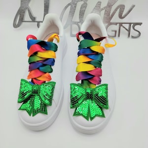 sequin bow shoe lace charm, shoelace decoration, lace locks, sneaker lace charm, sneaker head
