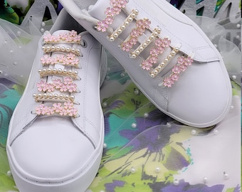 Gold Plated Sneaker Lace Charms: Shoe Jewelry Decoration, Set of 14
