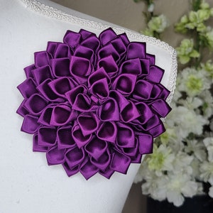 Add your own center chapter pin Large flower brooch with rhinestone petals, sorority brooch, Shoulder Flower Brooch, first lady brooch