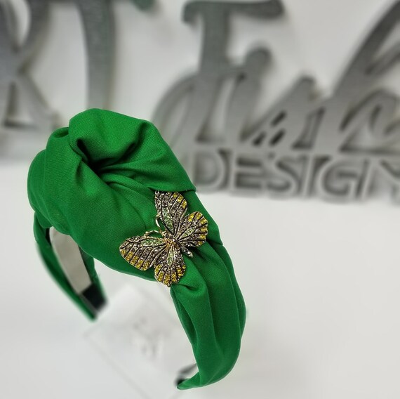Handmade Voluminous Top Knot Headband With Rhinestone  display picture 1