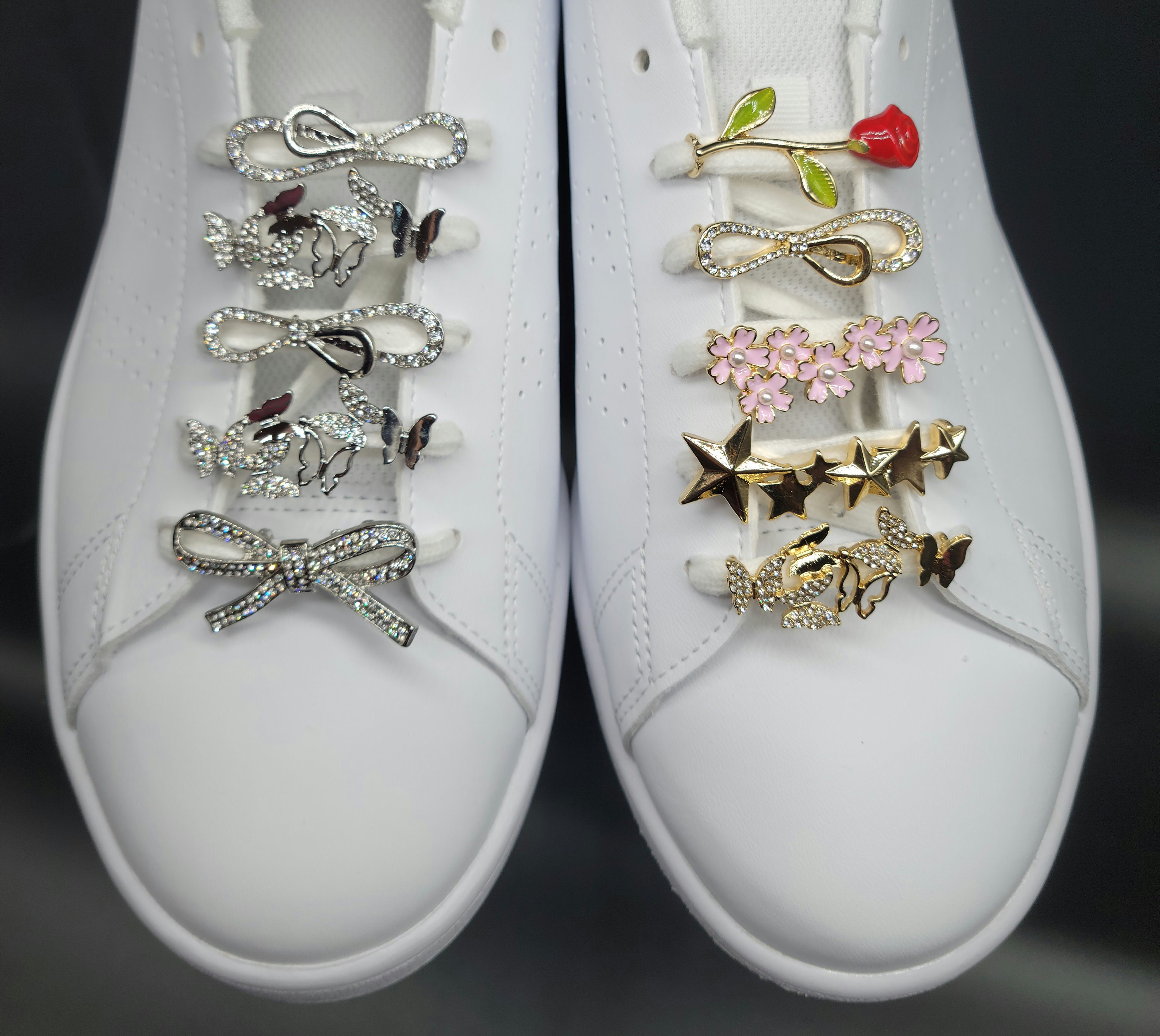 14pcs Fashion Faux Pearl Flower + Rhinestone Star Shoe Charms For Crocs  Clogs Sandals Decoration, Shoes DIY Accessories