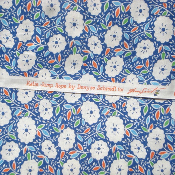 Katie Jump Rope mums blue FQ or more Denyse Schmidt fabric Legacy reprint oop htf