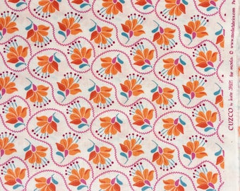Cuzco Kate Spain Embroidery tangerine moda fabrics FQ or more